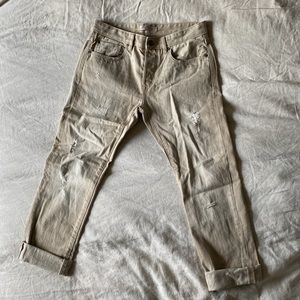 Banana Republic Distressed Tan Jeans